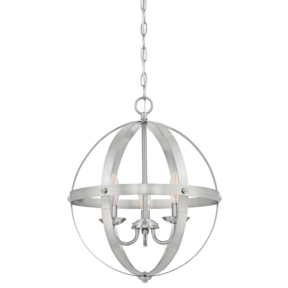 Stella Mira Three Light Pendant, Brushed Nickel
