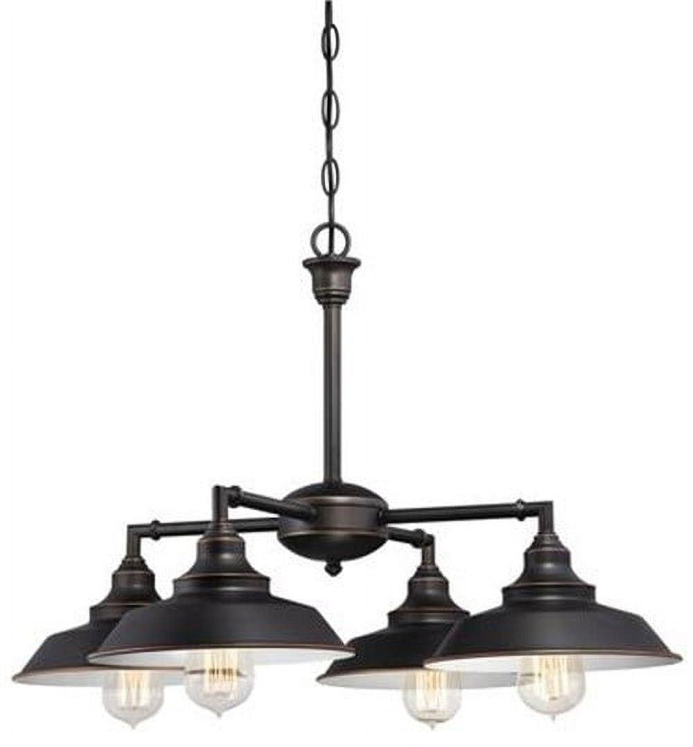 Westinghouse 6343300 Iron Hill Four-Light Indoor Convertible Chandelier/Semi-Flush Ceiling Fixture, Oil Rubbed Bronze Finish with Highlights