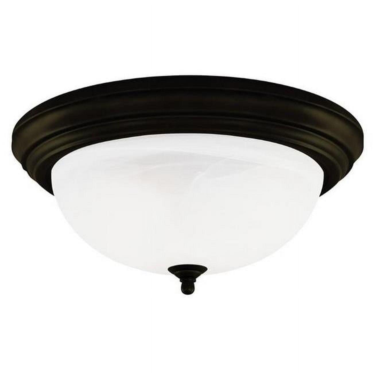 Westinghouse 6429200 Three-Light Flush-Mount Interior Ceiling Fixture, Oil Rubbed Bronze Finish with Frosted White Alabaster Glass