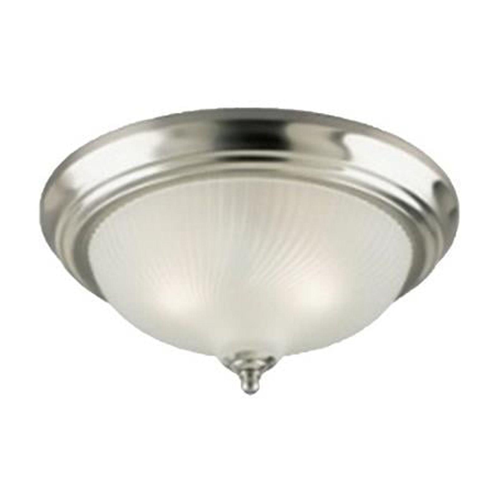 13" Brushed Nickel and Frosted Glass Flush Mount Ceiling Light