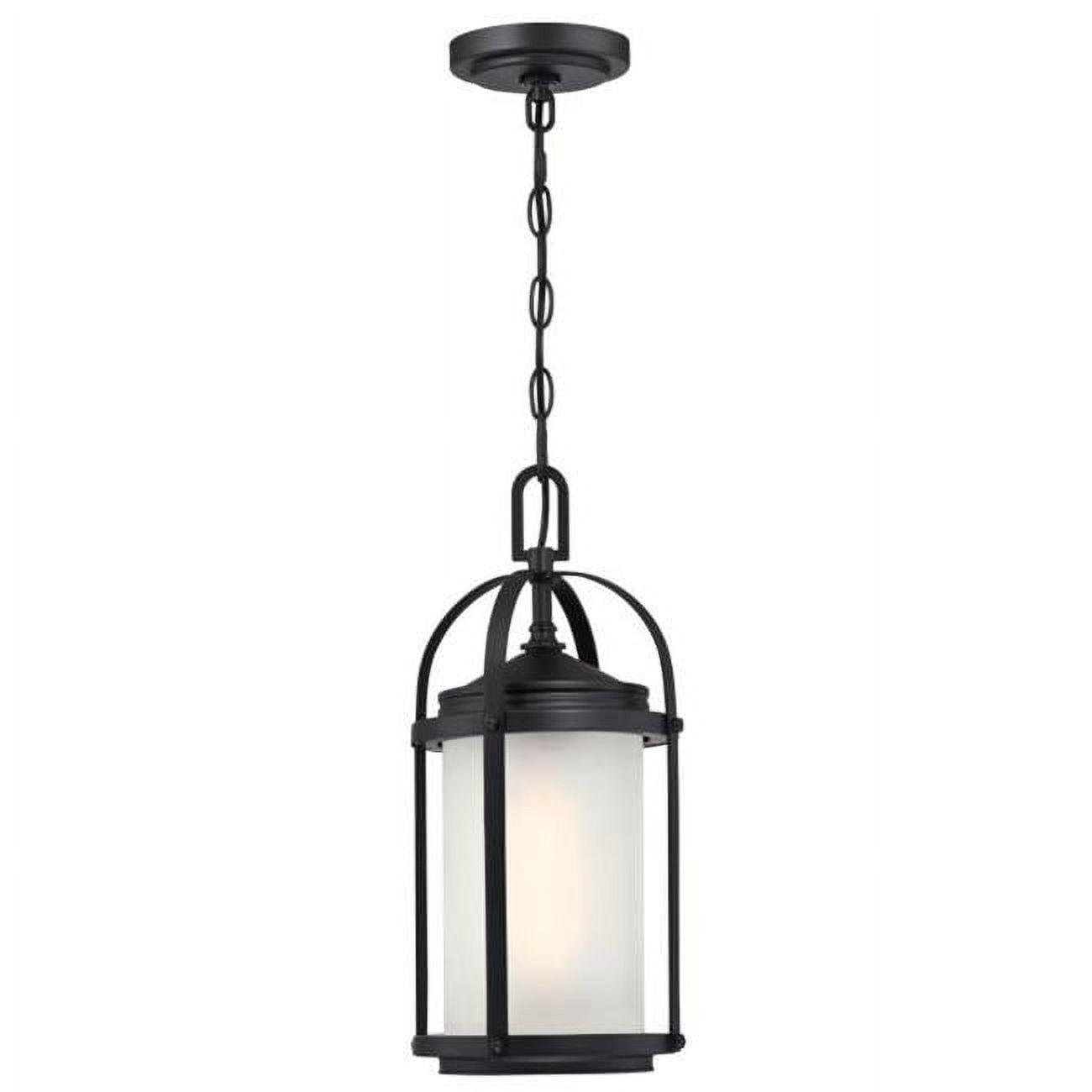 Matte Black Glass Mini Outdoor Pendant Light