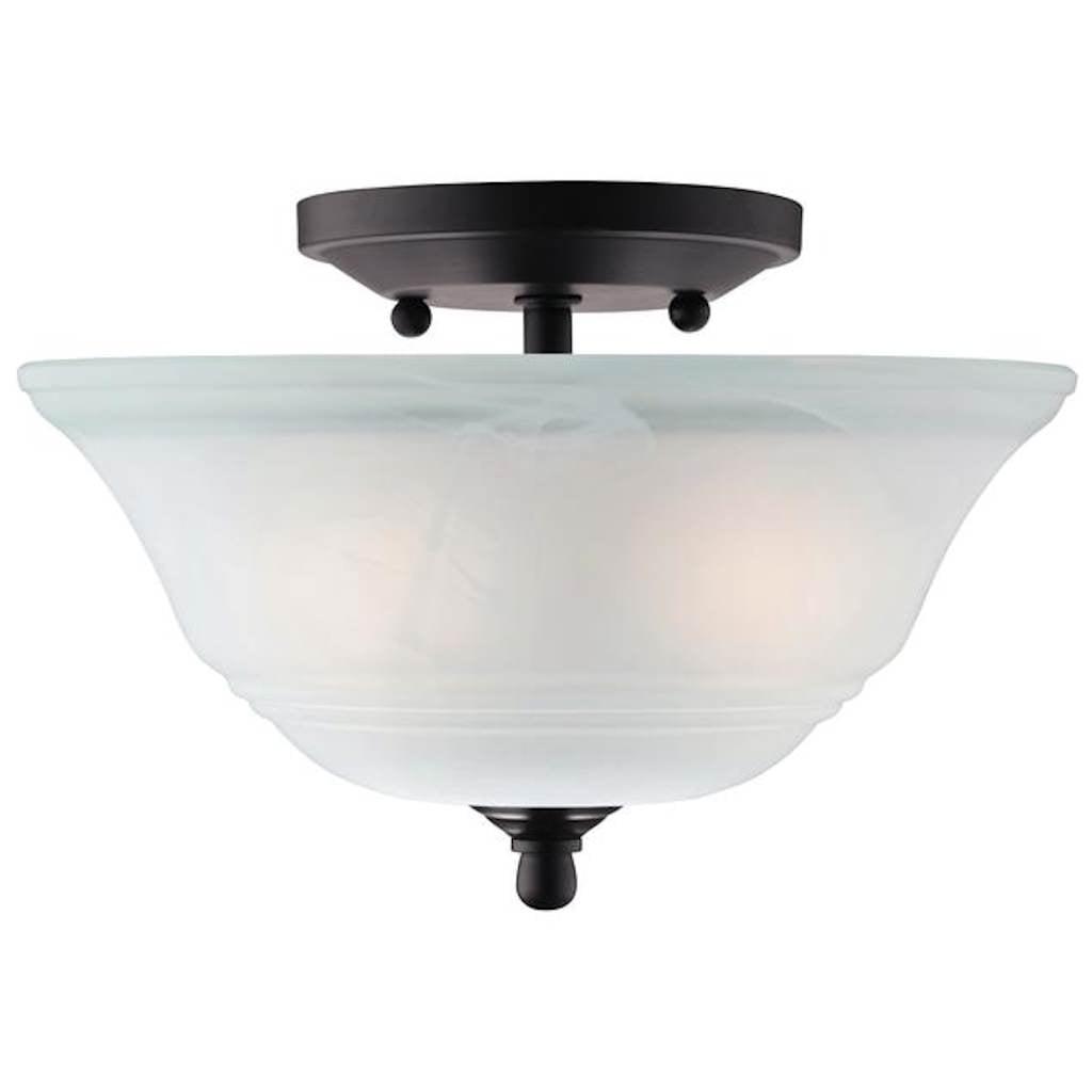 Elegant Alabaster Glass Globe Ceiling Light in Oil Rubbed Bronze