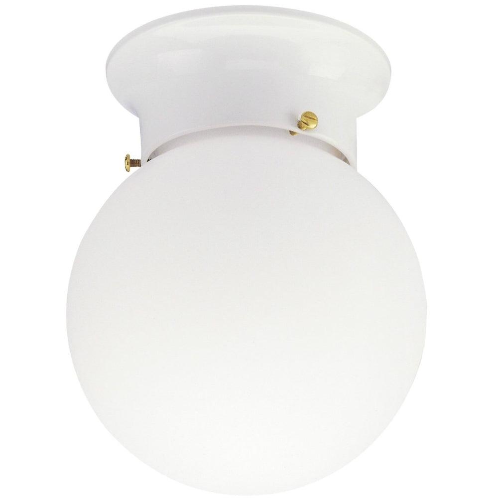 Minimalist White Glass Globe Flush Mount Ceiling Light