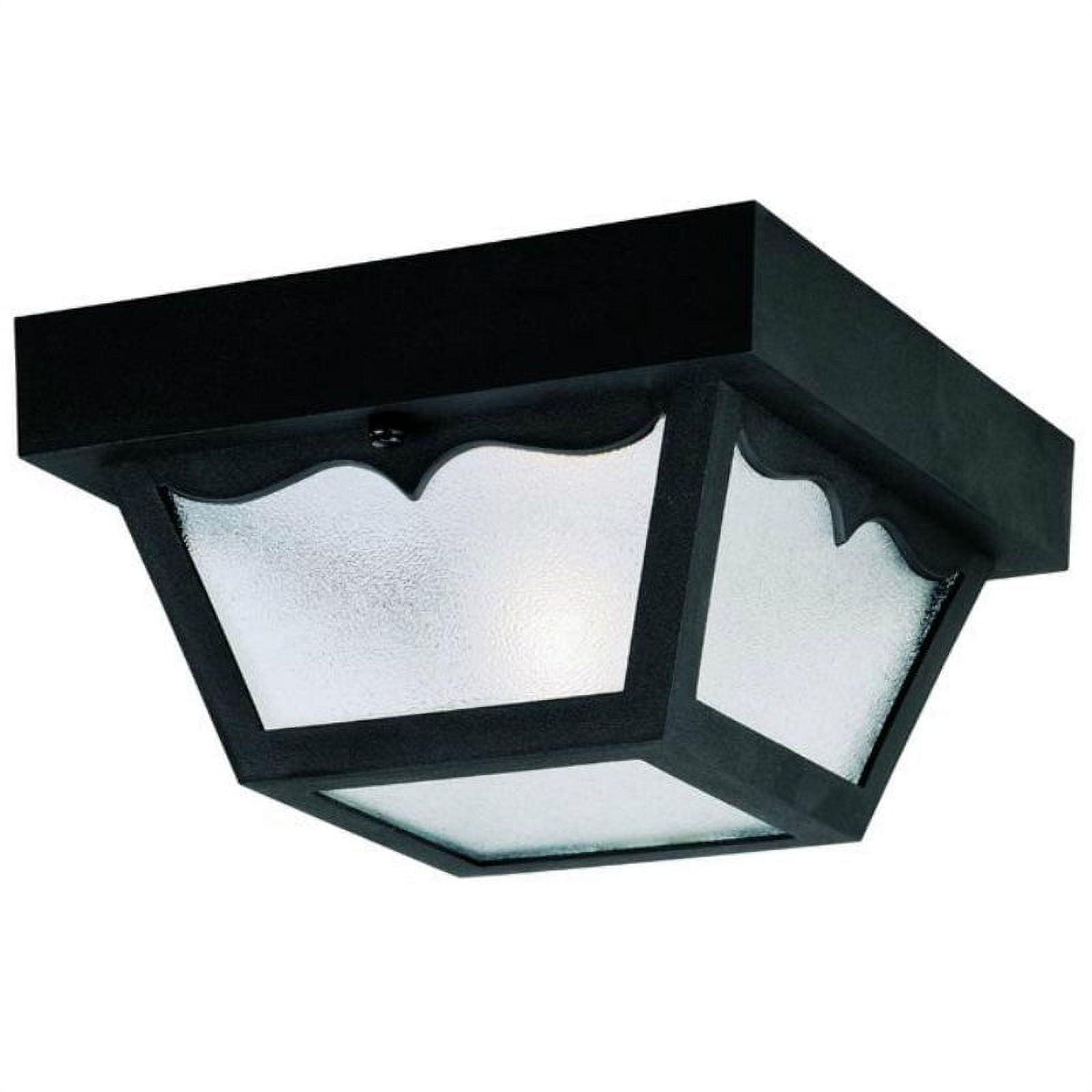 Westinghouse Westinghouse Lighting 6682200 Traditional One-Light Outdoor Flush-Mount Fixture, Black Finish on Polypropylene, Frosted Glass Panels