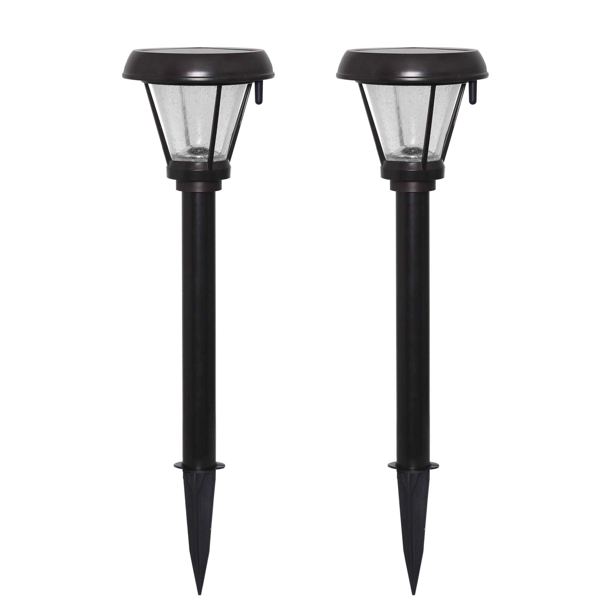 Remington Bronze Solar LED Pathway Lights with Seeded Glass - 2 Pack