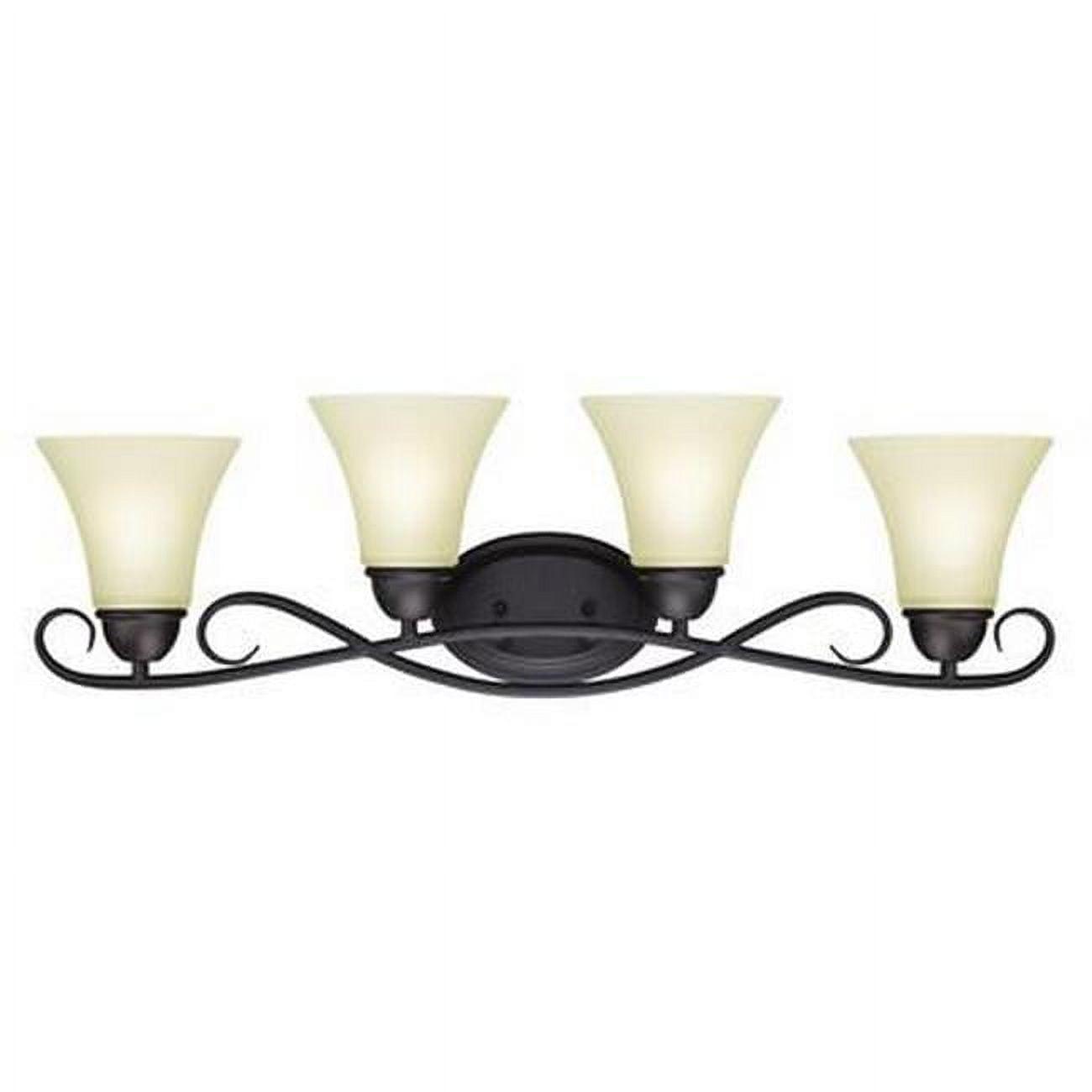 Westinghouse Dunmore 4 Light Wall Fixture Oil Rubbed Bronze Finish Frosted Glass