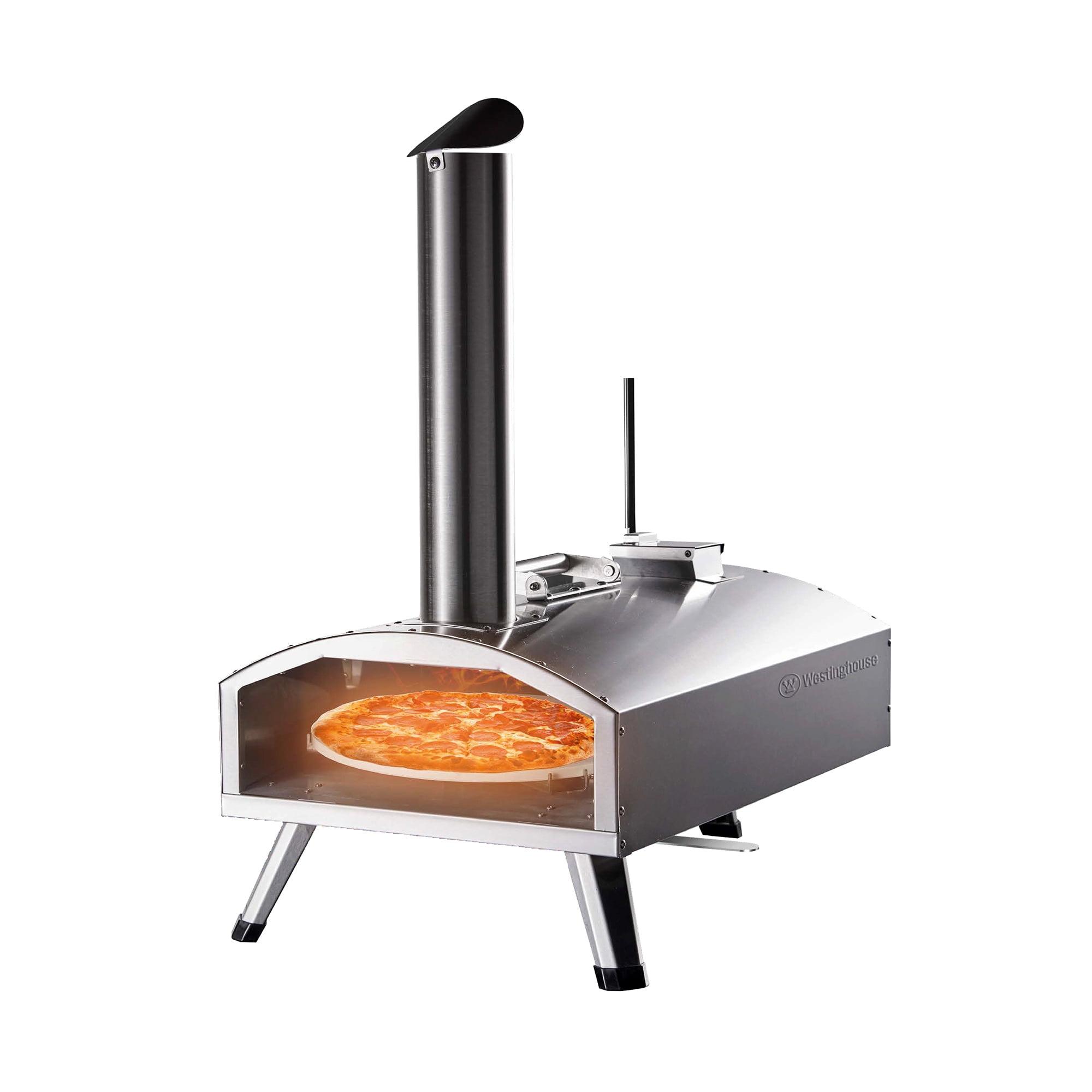 12" Stainless Steel Dual Fuel Outdoor Pizza Oven with Rotating Stone