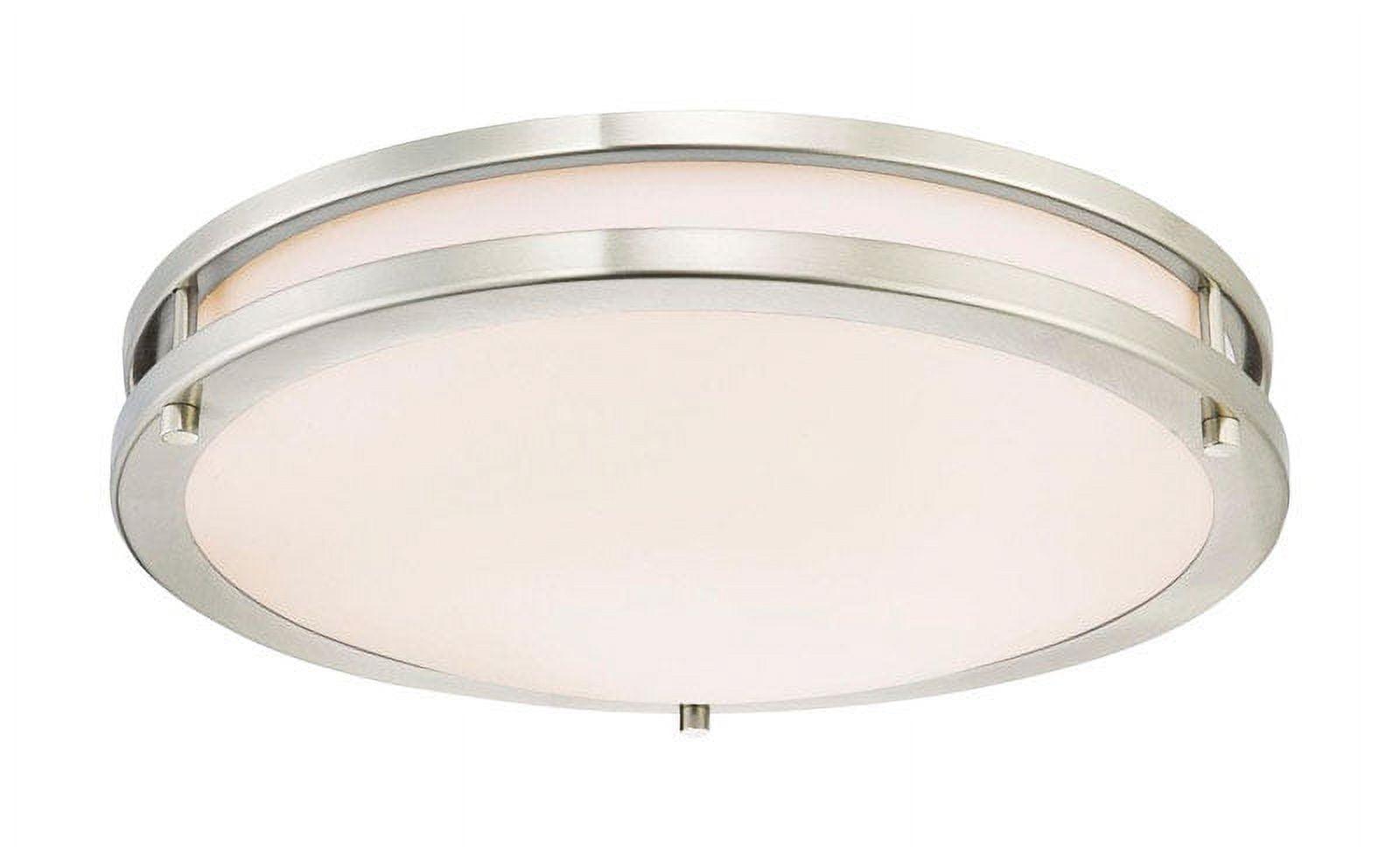 Sleek Brushed Nickel 23W LED Flush Mount Ceiling Lamp