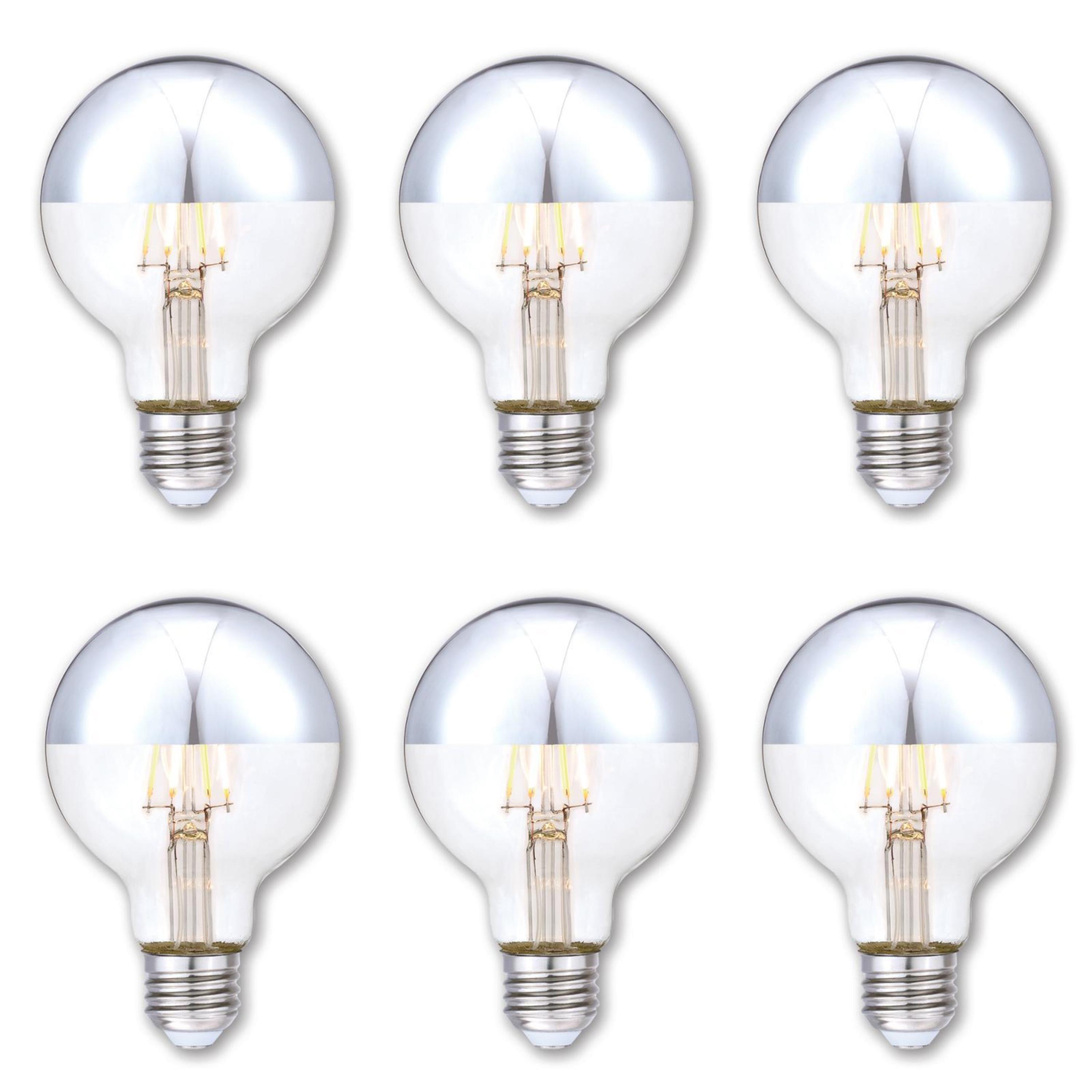 4.5 Watt (40-Watt Equivalent), Half Chrome G25 Dimmable LED Light Bulb, 6-Pack E26/Medium Base