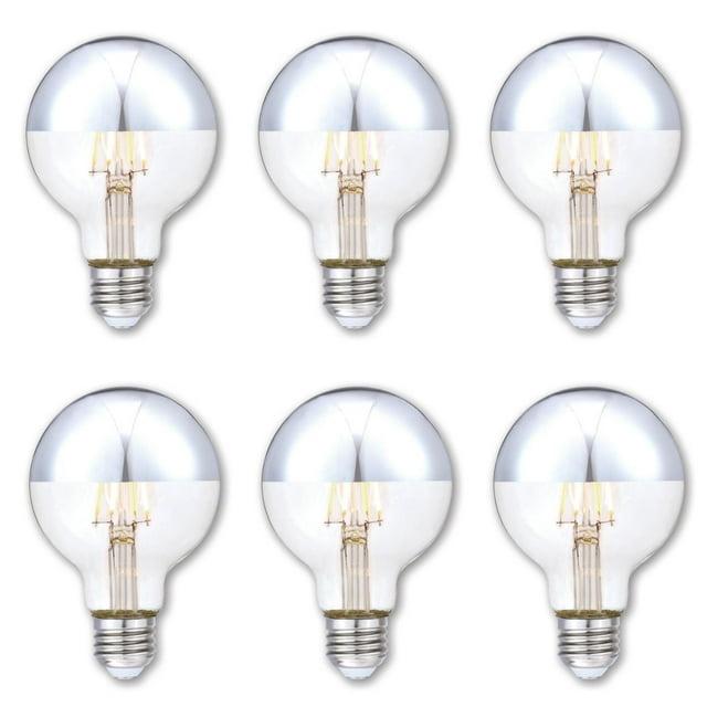 4.5 Watt (40-Watt Equivalent), Half Chrome G25 Dimmable LED Light Bulb, 6-Pack E26/Medium Base