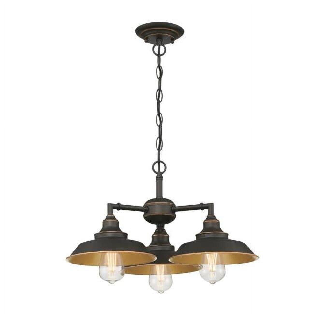 Westinghouse Westinghouse Lighting 6129200 Iron Hill Vintage-Style Three Light Indoor Chandelier/Semi-Flush Mount Ceiling Fixture, Oil-Rubbed Bronze Finish with Highlights