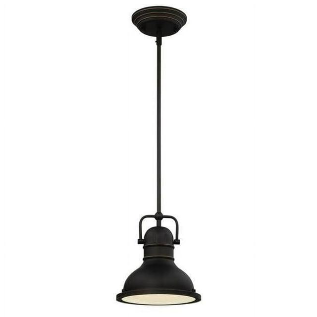 Westinghouse Lighting 63082B One-Light LED Mini Pendant Oil Rubbed Bronze with Highlights & Frosted Prismatic Lens