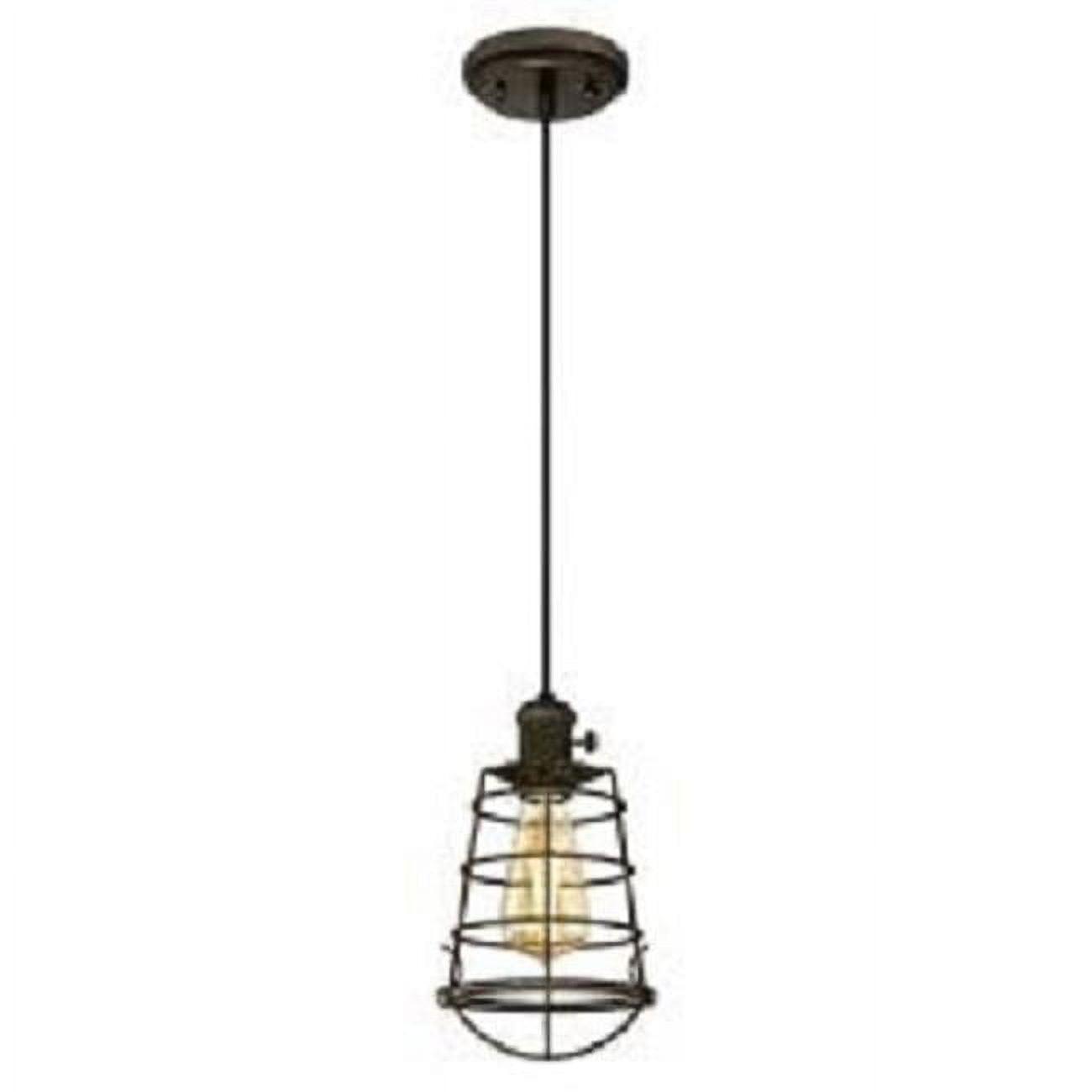 Nolan Oil Rubbed Bronze Mini Pendant with Open Cage Shade