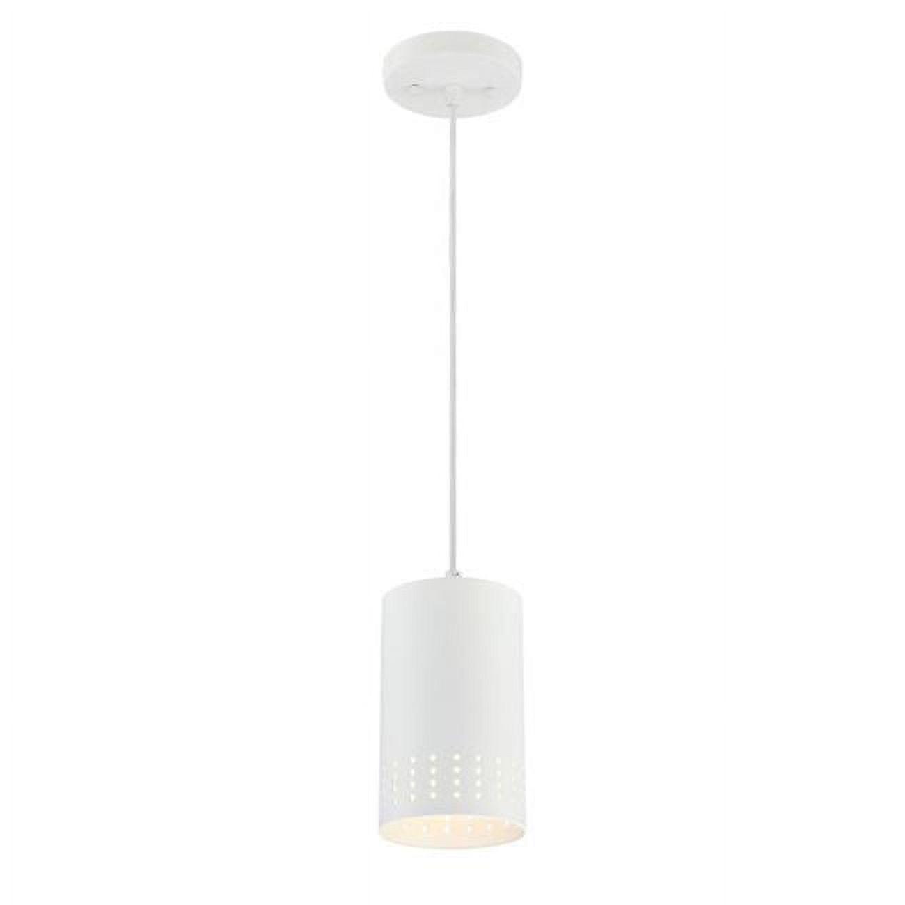 Mini Brushed Nickel and White Glass Pendant Light