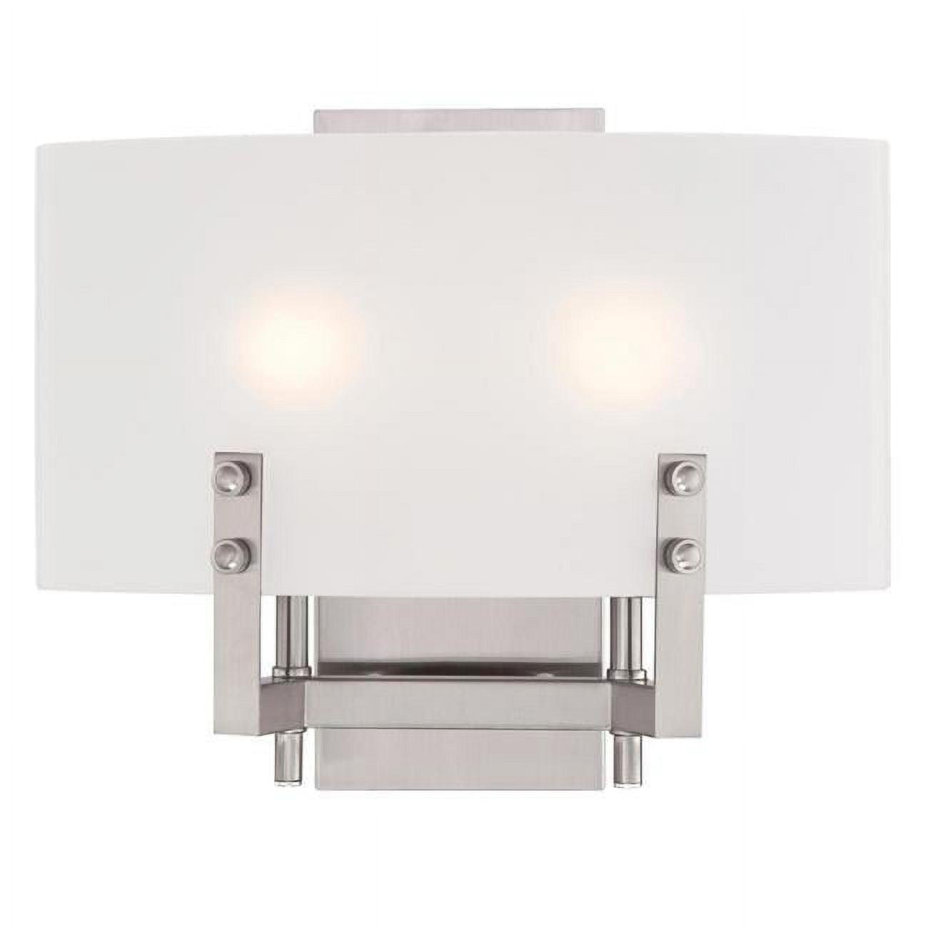 Enzo James 11" Brushed Nickel Frosted Glass Wall Sconce