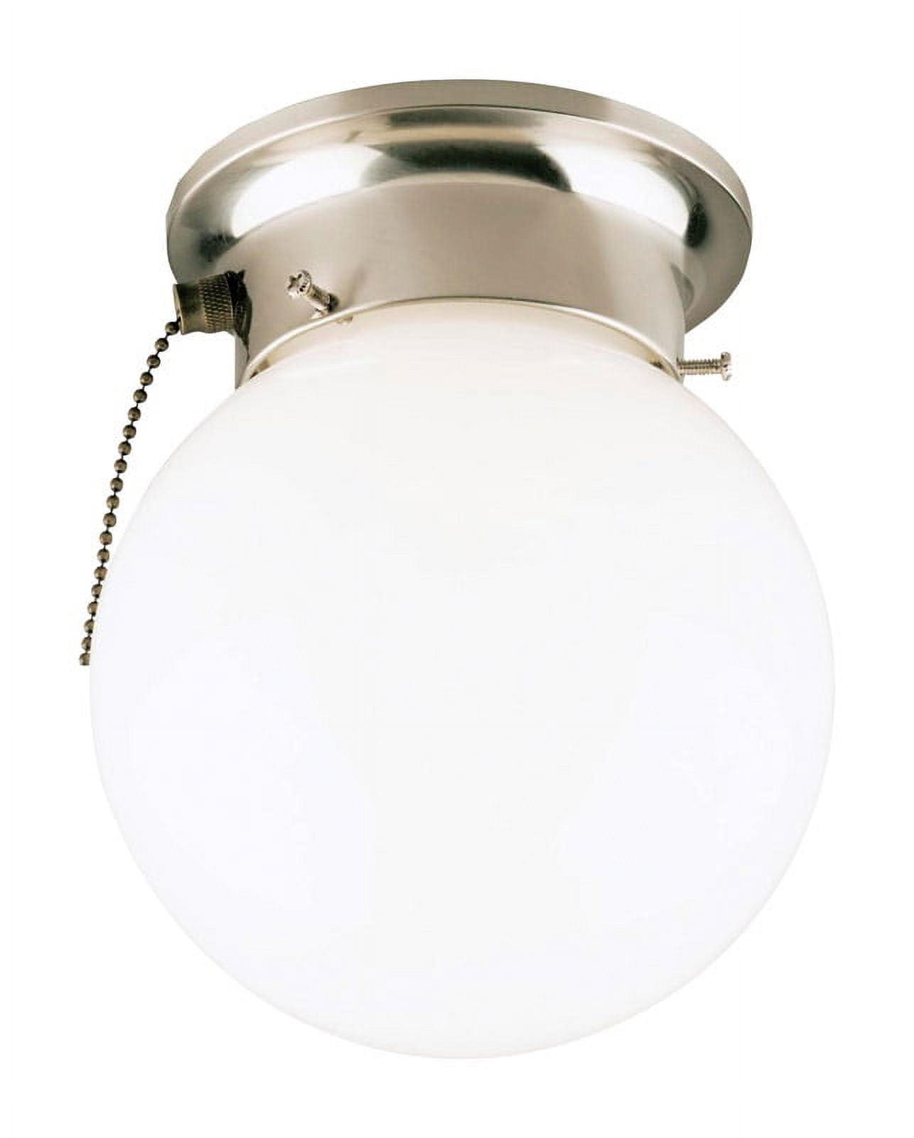 Brushed Nickel Glass Globe LED Flush Mount Ceiling Light