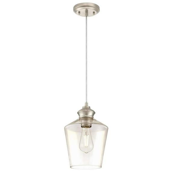 Westinghouse Ramsey Mini Pendant Brushed Nickel Finish Clear Glass