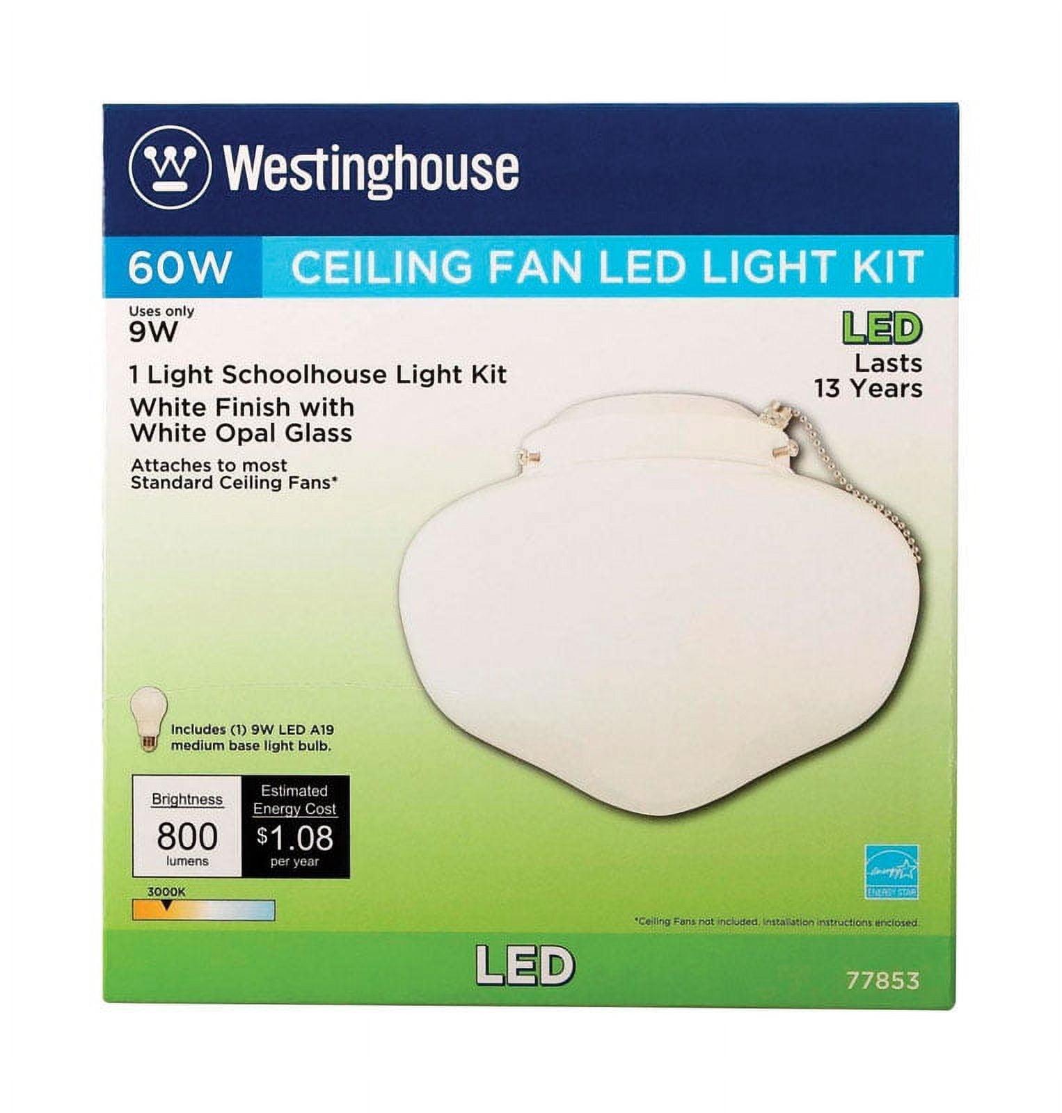 8.25'' White Semi-Gloss Schoolhouse Ceiling Fan Light Kit