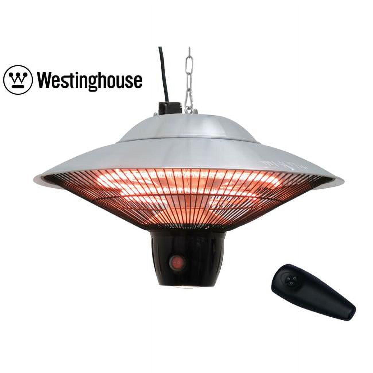 Silver Infrared Electric Hanging Outdoor Heater with Remote