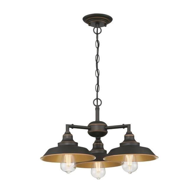 Westinghouse Westinghouse Lighting 6129200 Iron Hill Vintage-Style Three Light Indoor Chandelier/Semi-Flush Mount Ceiling Fixture, Oil-Rubbed Bronze Finish with Highlights
