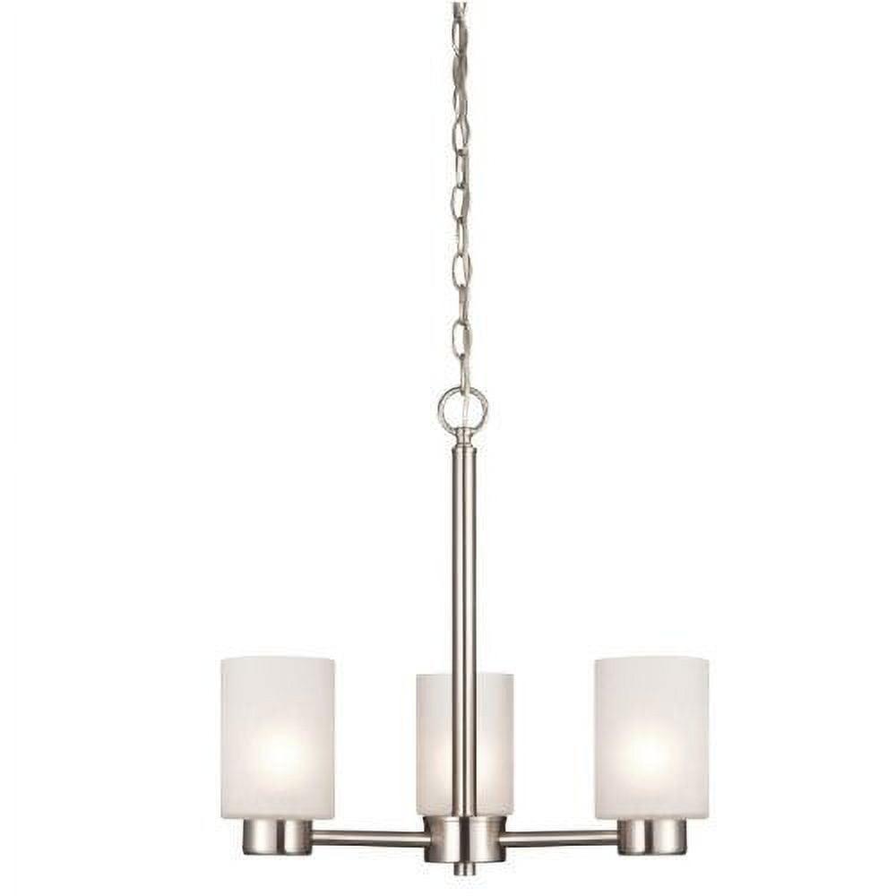 Westinghouse Westinghouse Lighting 6227500 Sylvestre Three-Light Interior Chandelier, Brushed Nickel Finish with Frosted Seeded Glass