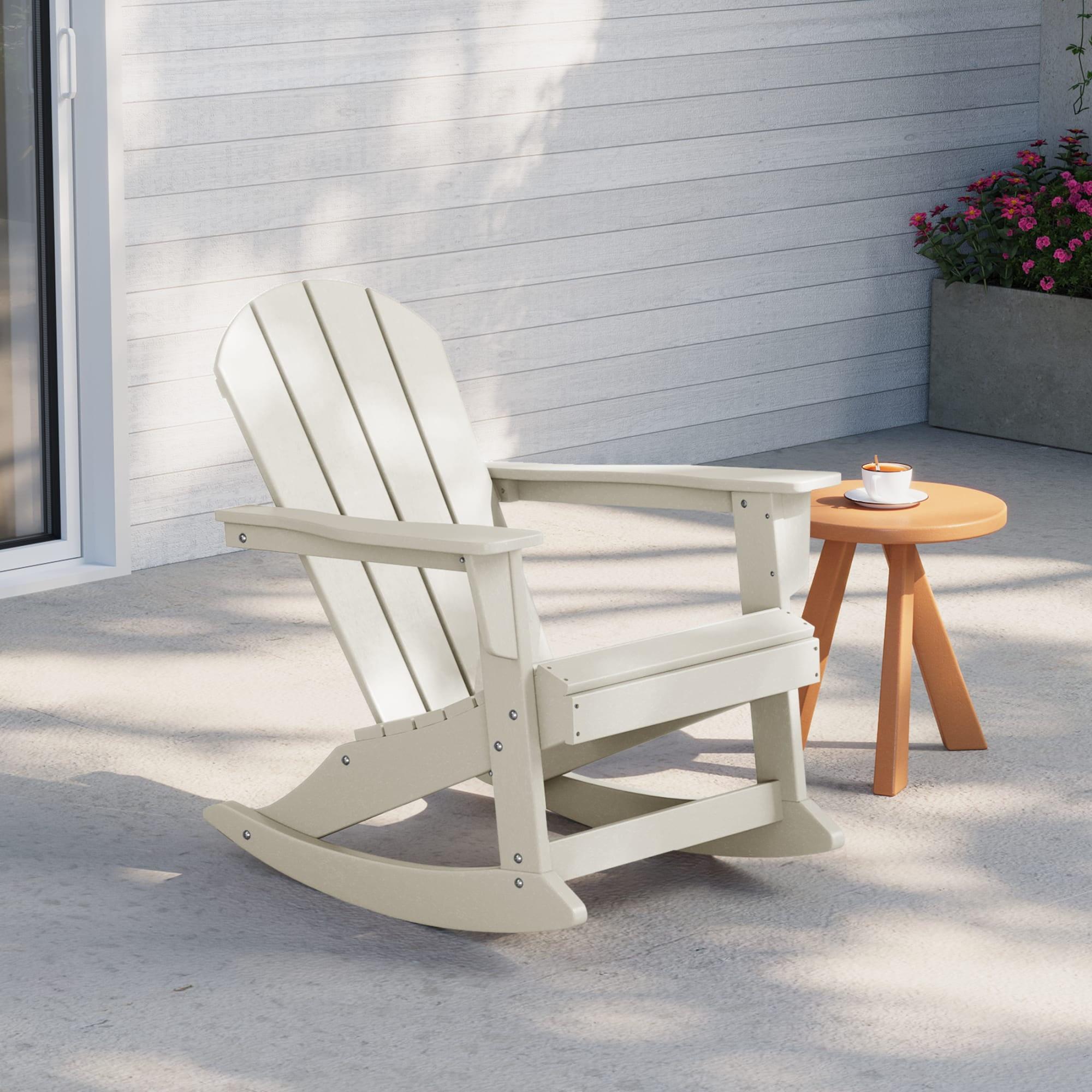 WestinTrends  Outdoor Patio Porch Rocking Adirondack Chair, Sand