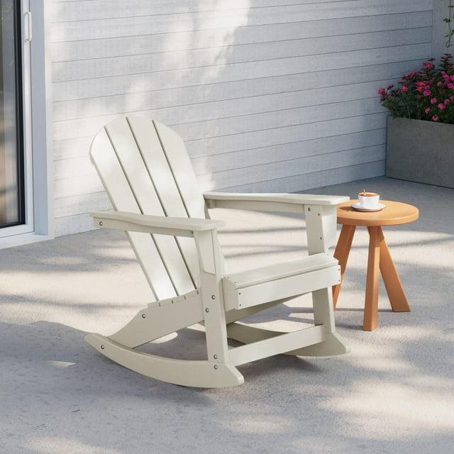 WestinTrends  Outdoor Patio Porch Rocking Adirondack Chair, Sand