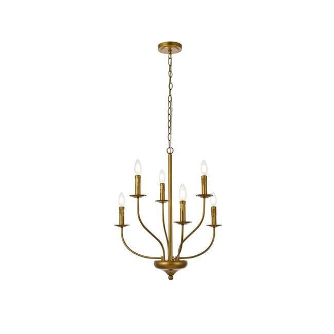 Westley 6 Lights Pendant, Brass