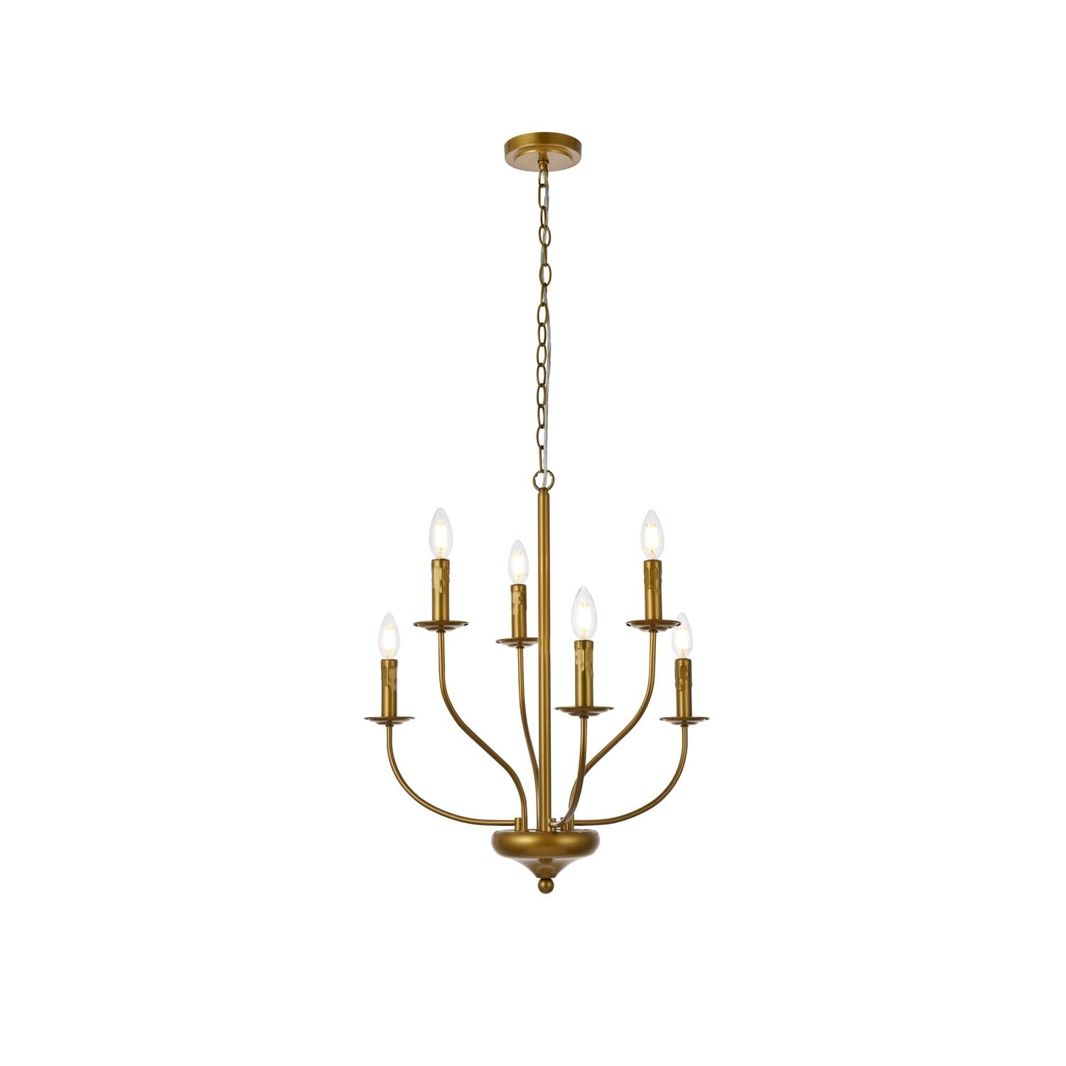 Westley 6 lights pendant in brass