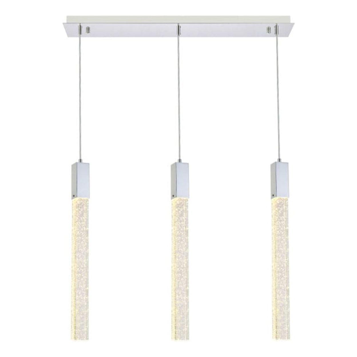 Chrome Glass LED Modern Adjustable Pendant Light