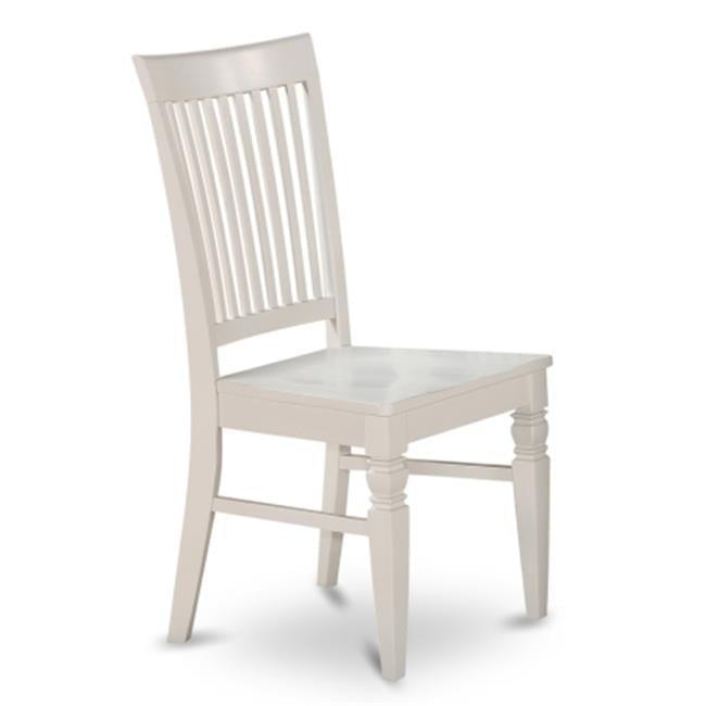 Linen White Elegance High-Back Slat Side Chair in Wood Finish