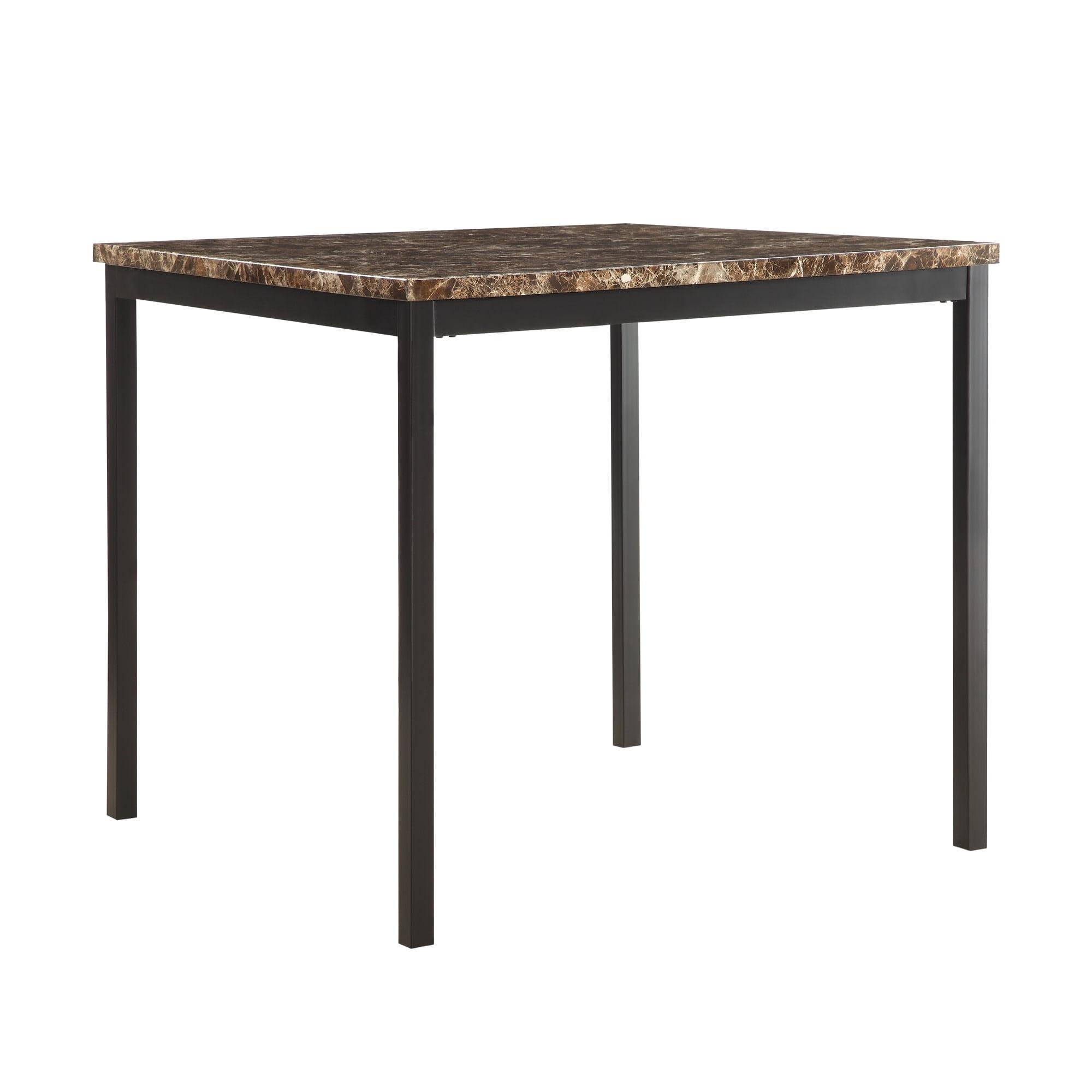 Declan Faux Marble and Black Metal Counter Height Dining Table