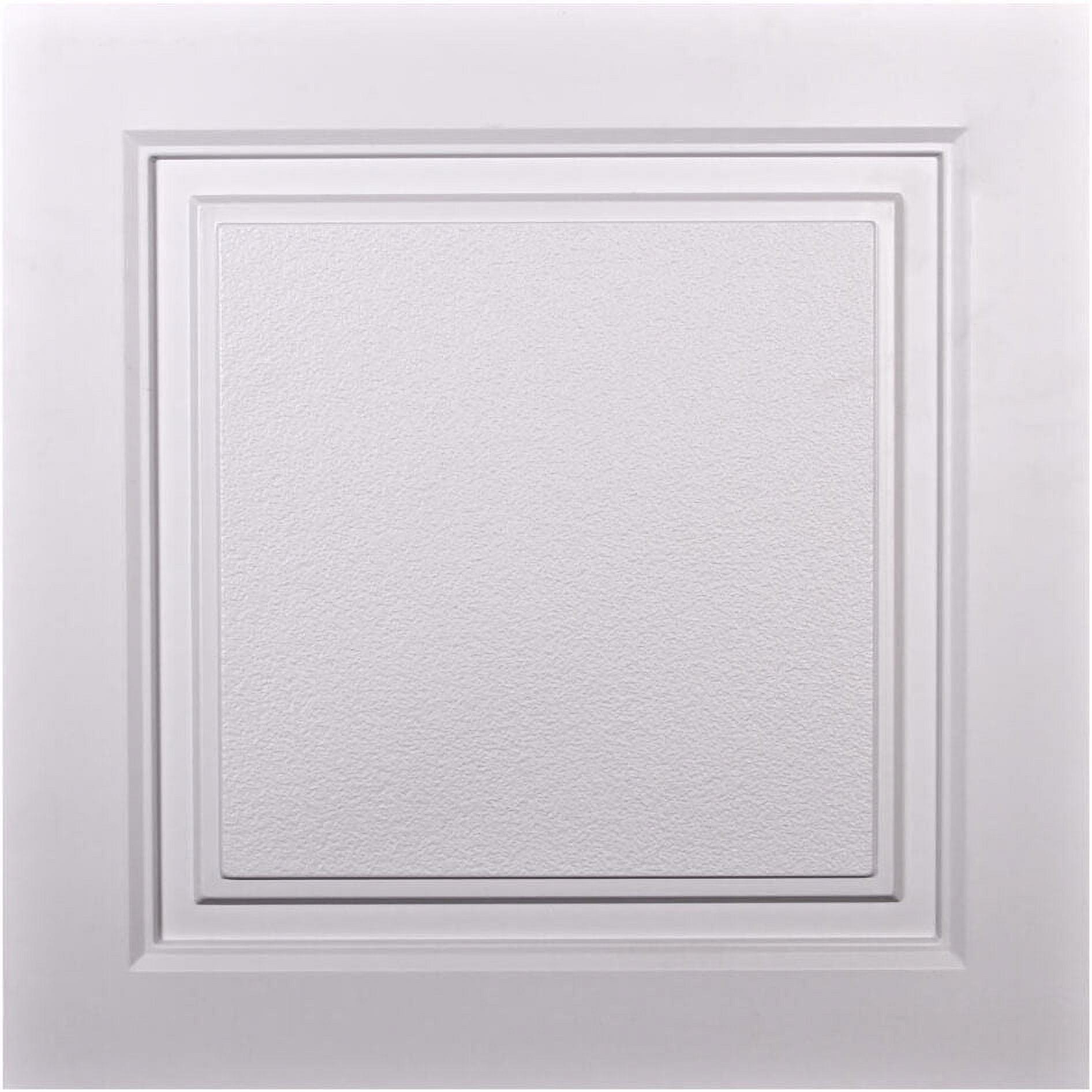 Westport 24'' x 24'' White Vinyl Coffered Ceiling Tile