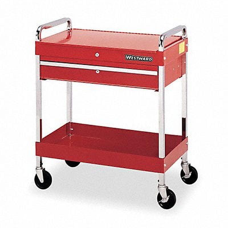 Gloss Red Steel Rolling Tool Utility Cart with Drawer