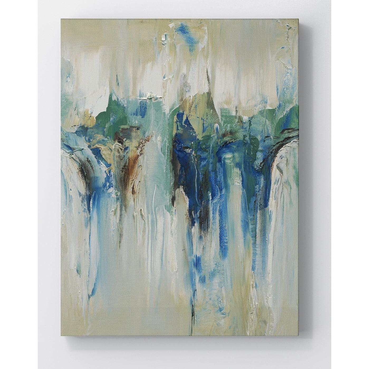 Abstract Blue and Green Canvas Art 8 x 12