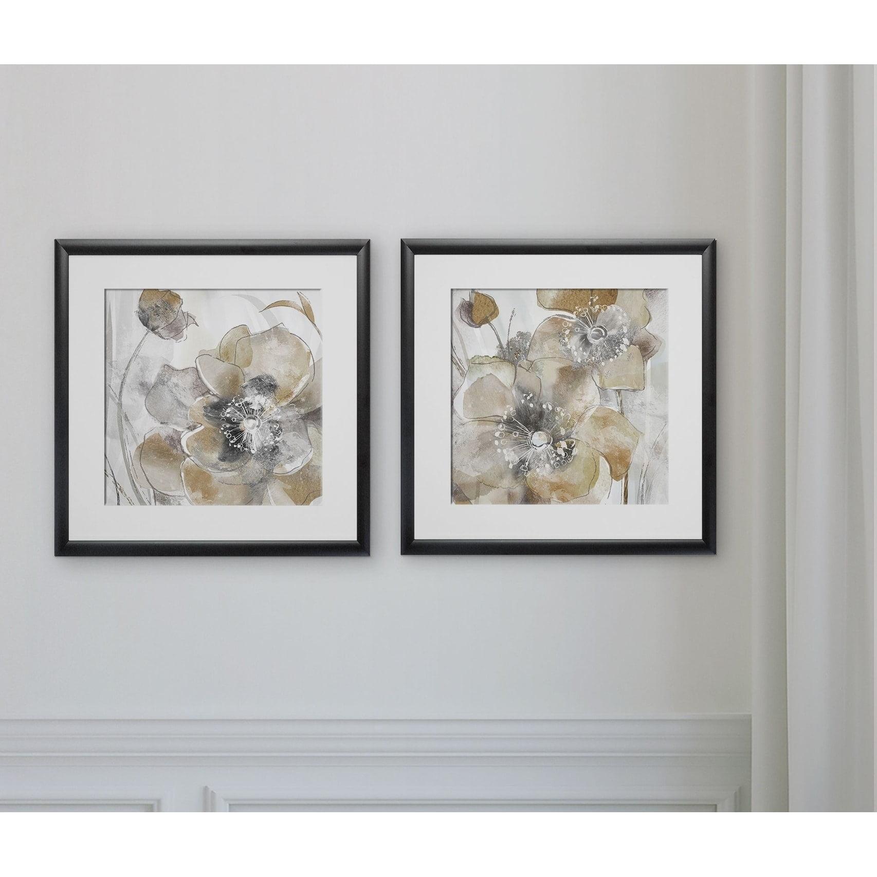 Taupe Spring Poppy 2-Piece Framed Art Print Set