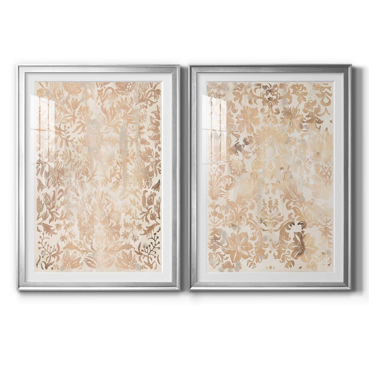 Wexford Home Walnut Damask I Premium Framed Print, 22.5" x 30.5" - Ready to Hang, Silver (Set of 2)