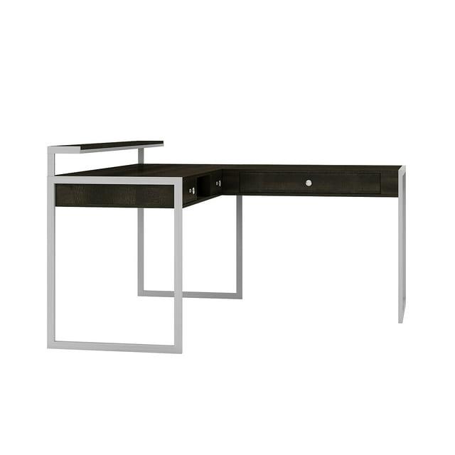 Whalen Asherton 60" L-Shaped Desk Fawn Aged Oak (SPUS-ASHD) 2736559