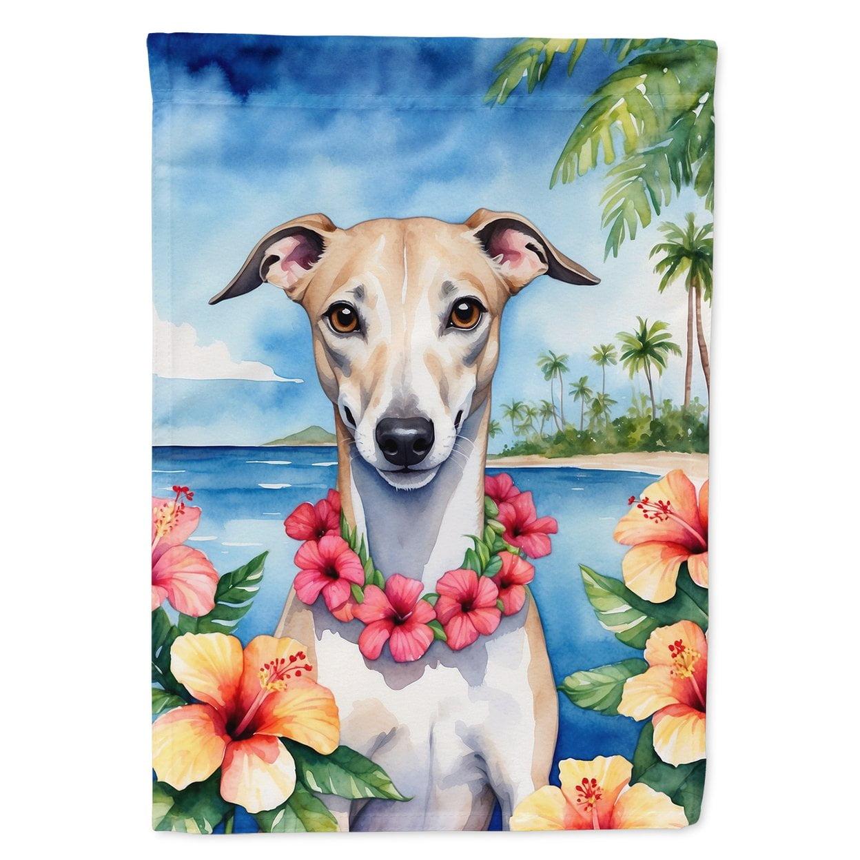 Whippet Luau Garden Flag 11.25 in x 15.5 in