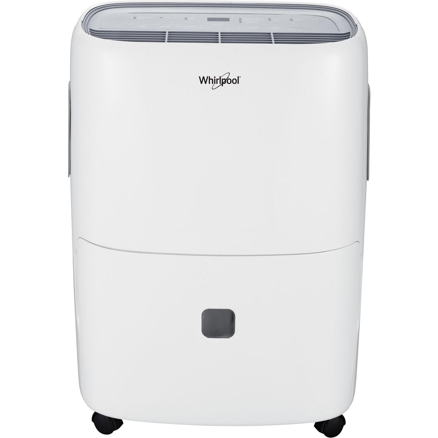 Whirlpool 50 Pint Portable Dehumidifier with Built-in Pump: Accudry, UL Listed, No Filter, Over 3000 sq. ft. Coverage