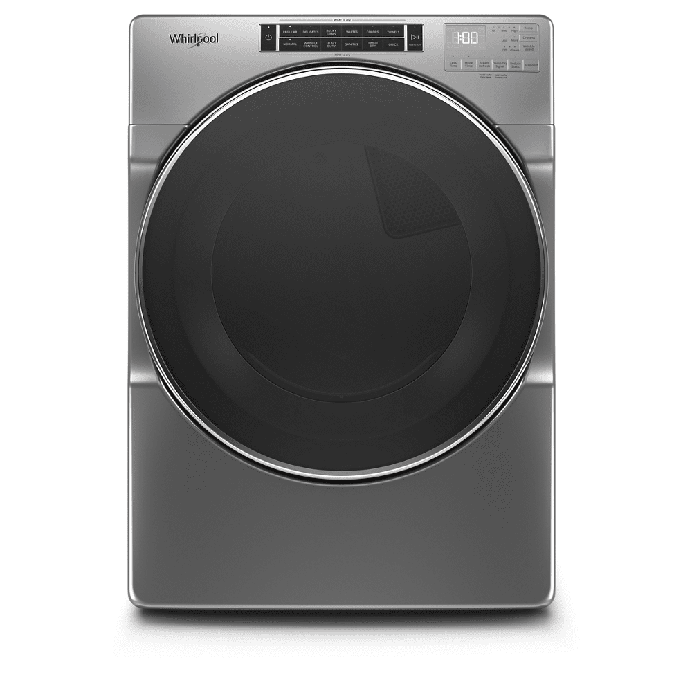 Whirlpool 7.4 Cu Ft Chrome Shadow Stackable Electric Dryer with Steam