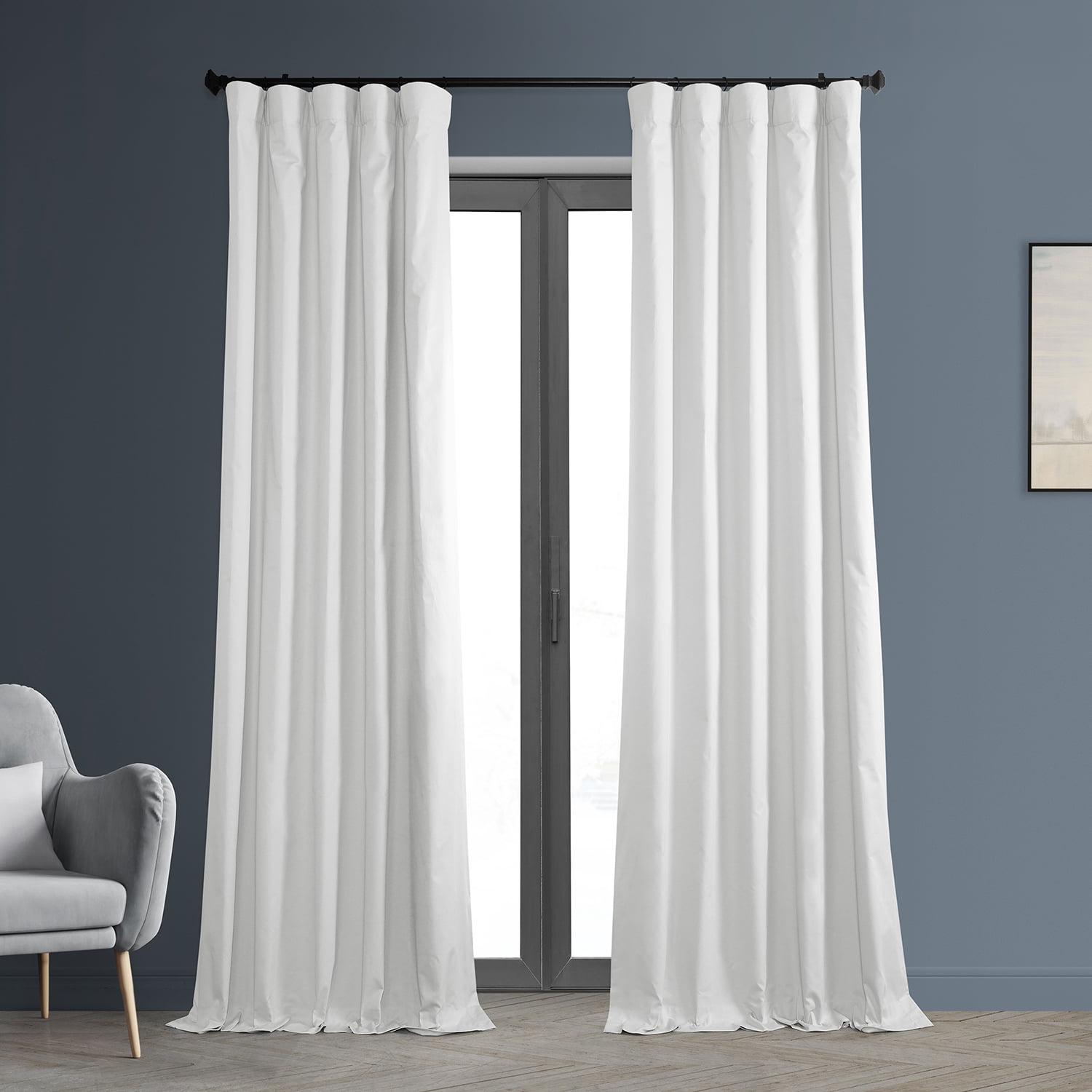 Whisper White Solid Cotton Blackout Curtain (1 Panel), Whisper White, 50W X 108L