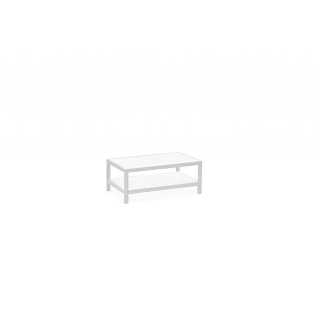 White Aluminum Coffee Table - 35 x 22 x 14.5 in.