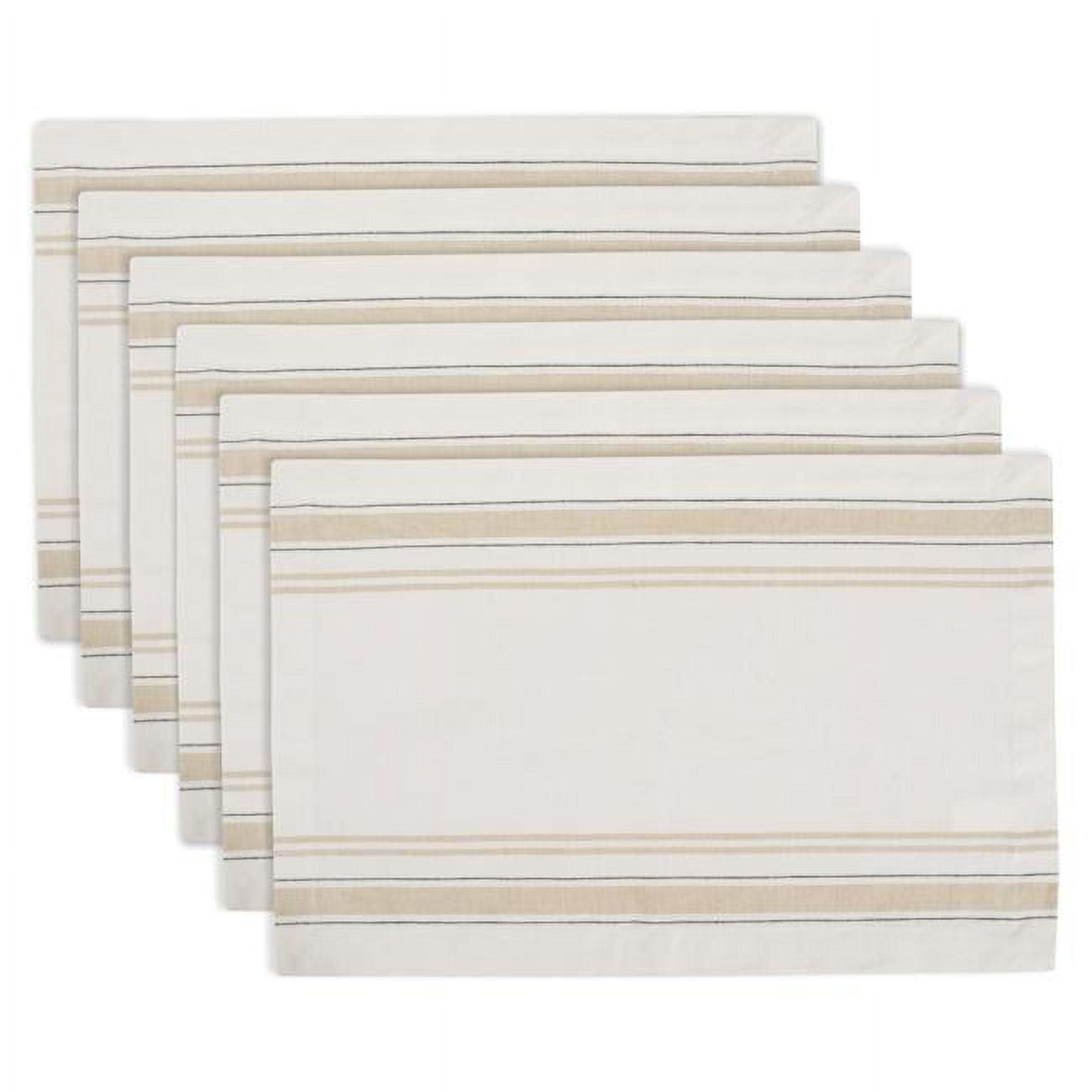 White Chambray French Stripe Placemat Set of 6