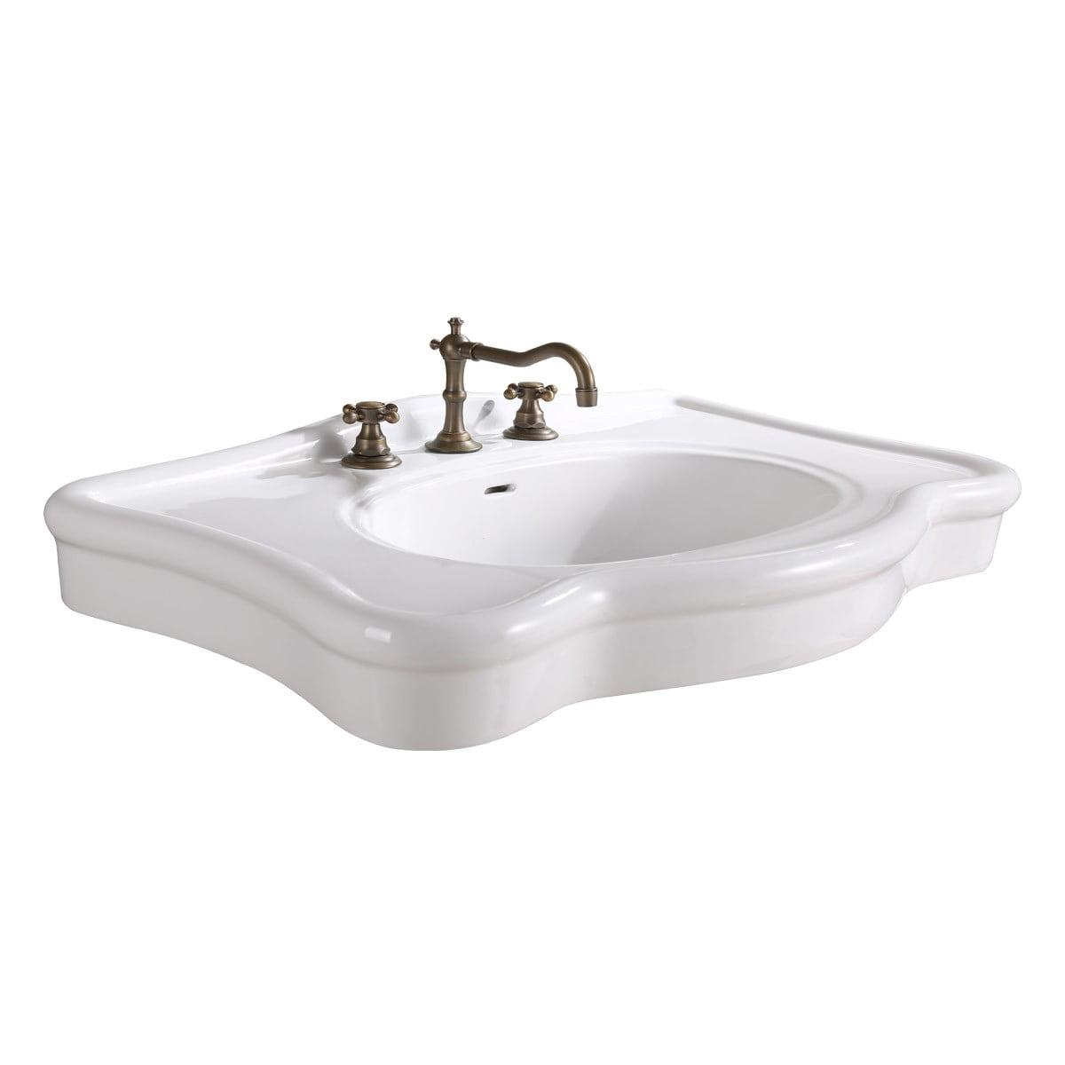 The Renovators Supply Inc. 32.5'' White Porcelain Rectangular Bathroom Sink with Overflow