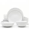 Glossy White 16-Piece Porcelain Dinnerware Set for 4