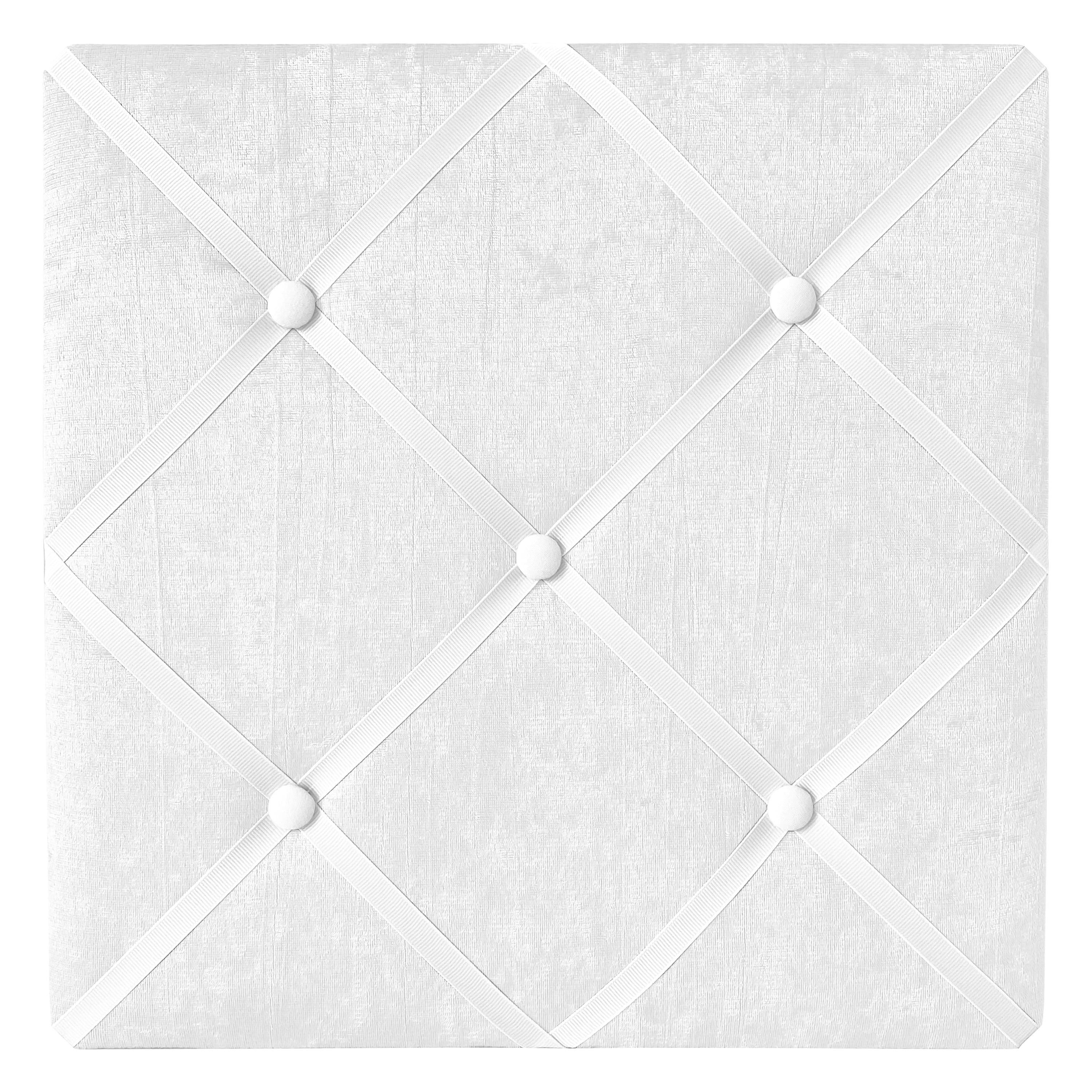 White Lace Fabric Memo Board with Button Detail