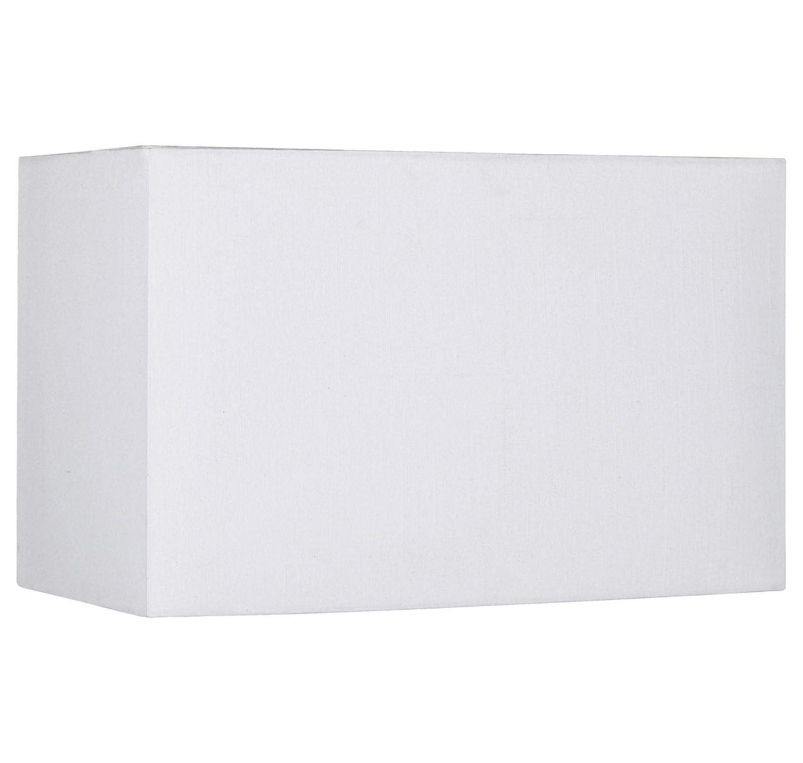 White Medium Rectangular Hardback Lamp Shade 16" Wide x 8" Deep x 10" High (Spider) Replacement with Harp and Finial - YfulYde