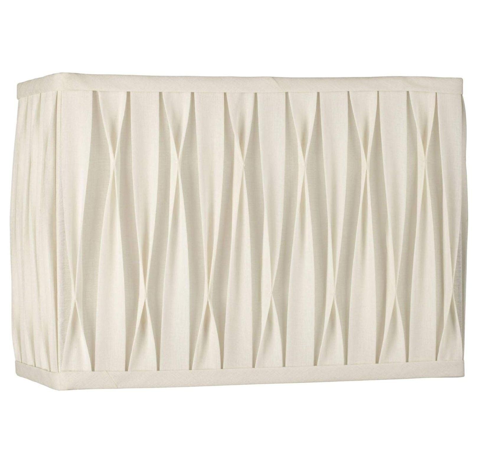 Springcrest White Pinched Pleat Medium Rectangle Lamp Shade 14" Wide x 7" Deep x 10" High (Spider) Replacement with Harp and Finial