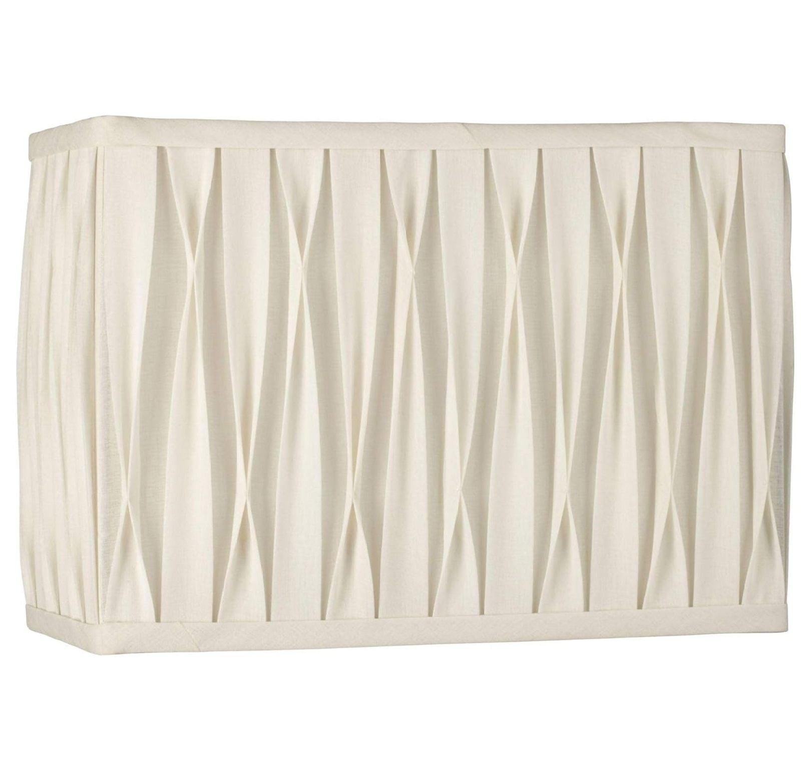 Springcrest White Pinched Pleat Medium Rectangle Lamp Shade 14" Wide x 7" Deep x 10" High (Spider) Replacement with Harp and Finial